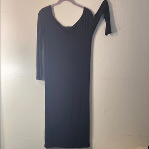 Blue Sheath Cocktail Dress with 3/4 Sleeves